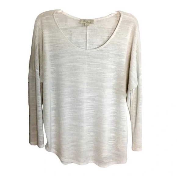 Olive & Oak | Winter White Marled Long Dolman Sleeve Sweater, Large - Picture 1 of 9